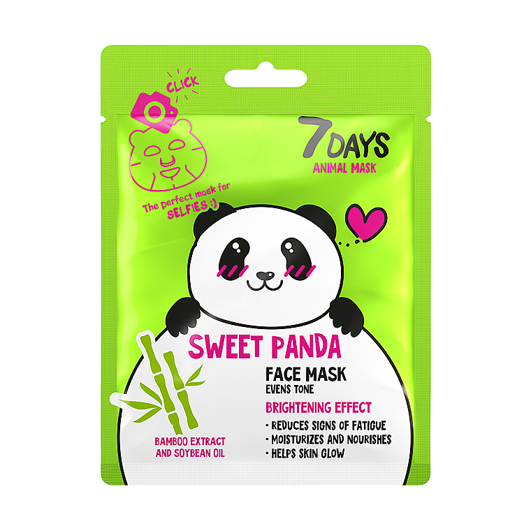 Маска для лица "Милая панда" - 7 Days Animal Sweet Panda — фото N1