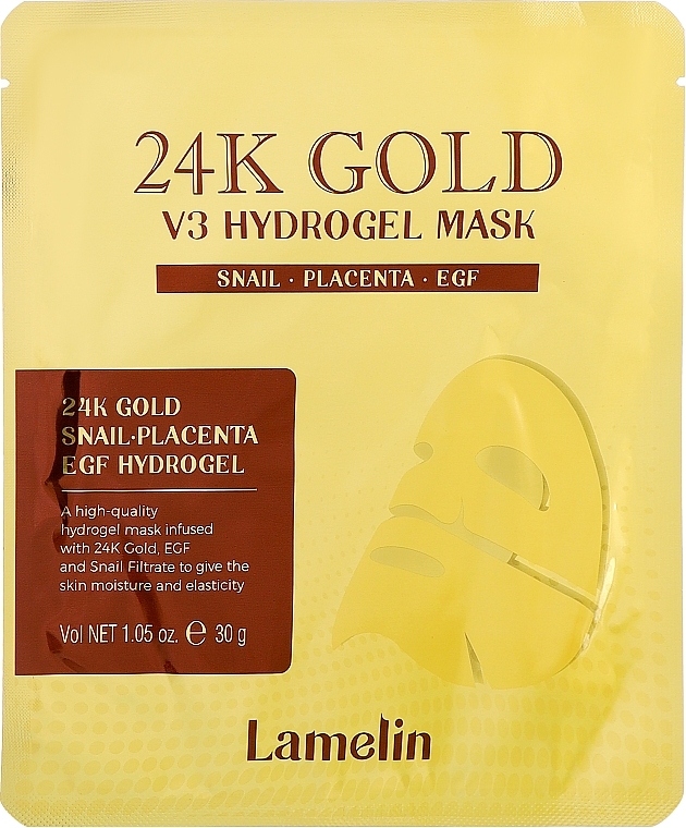 Гидрогелевая маска для лица - Lamelin 24K Gold V3 Hydrogel Mask — фото N1