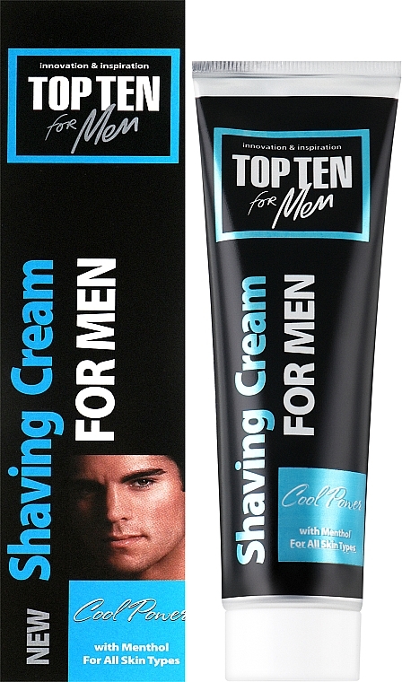 Крем для гоління "Cool Power" - Top Ten For Men Shaving Cream — фото N2