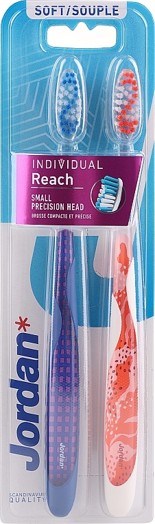 Мягкие зубные щетки, вариант 18 - Jordan Individual Reach Soft — фото N1