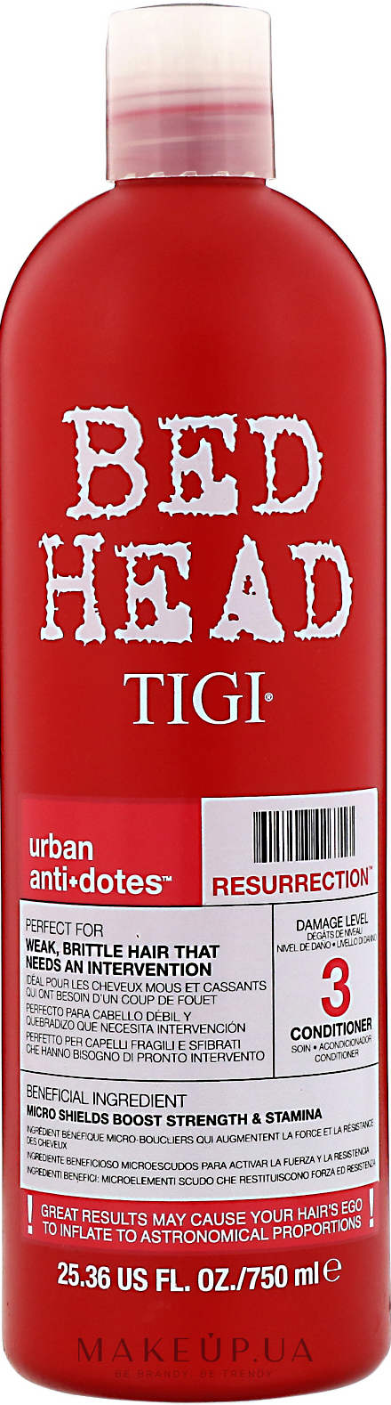 Шампунь відновлюючий для слабкого ламкого волосся - Tigi Bed Head Urban Antidotes Resurrection Shampoo — фото 750ml