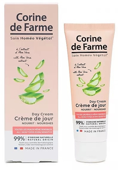 Дневной крем с экстрактом алоэ вера - Corine De Farme Nourishes Aloe Vera Day Cream — фото N1