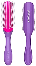Щетка для волос D3, фиолетовая с розовым - Denman Medium 7 Row Styling Brush African Violet — фото N1