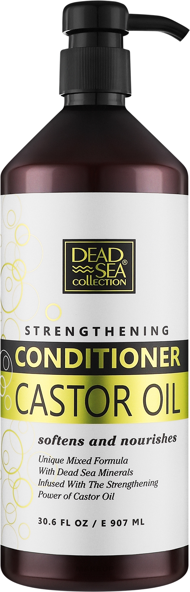 Кондиціонер для волосся з рициновою олією та мінералами Мертвого моря - Dead Sea Collection Conditioner With Castor Oil — фото 907ml