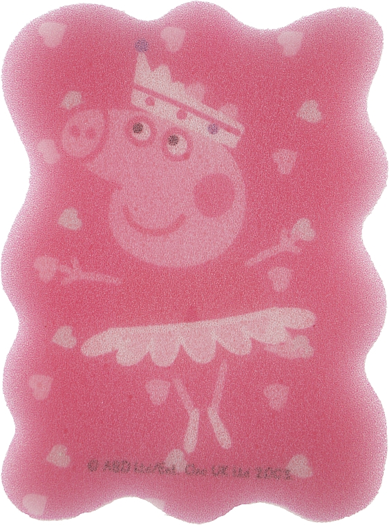 Мочалка банная детская "Свинка Пеппа", Пеппа-балерина, розовая - Suavipiel Peppa Pig Bath Sponge