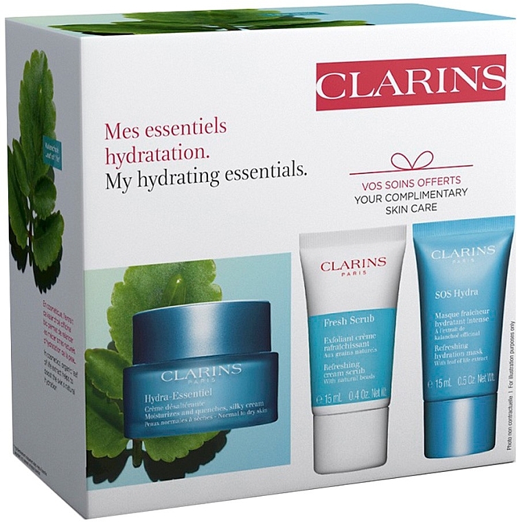 Набор - Clarins Hydra-Essentiel (f/cr/50ml + f/scrub/15ml + f/mask/15ml) — фото N1