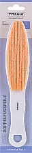 Пилочка педикюрна двостороння з пемзою, абрикосова - Titania — фото N1
