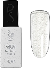 Духи, Парфюмерия, косметика Топовое покрытие для ногтей - Peggy Sage Top Finish Glitter Silver I-Lak