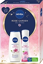 Духи, Парфюмерия, косметика Набор - NIVEA Rose Garden (sh/gel/250ml + deo/150ml)