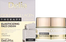 Нічний крем для обличчя із золотом і колагеном - Delia Gold & Collagen Therapy Elasticizing Night Cream — фото N2