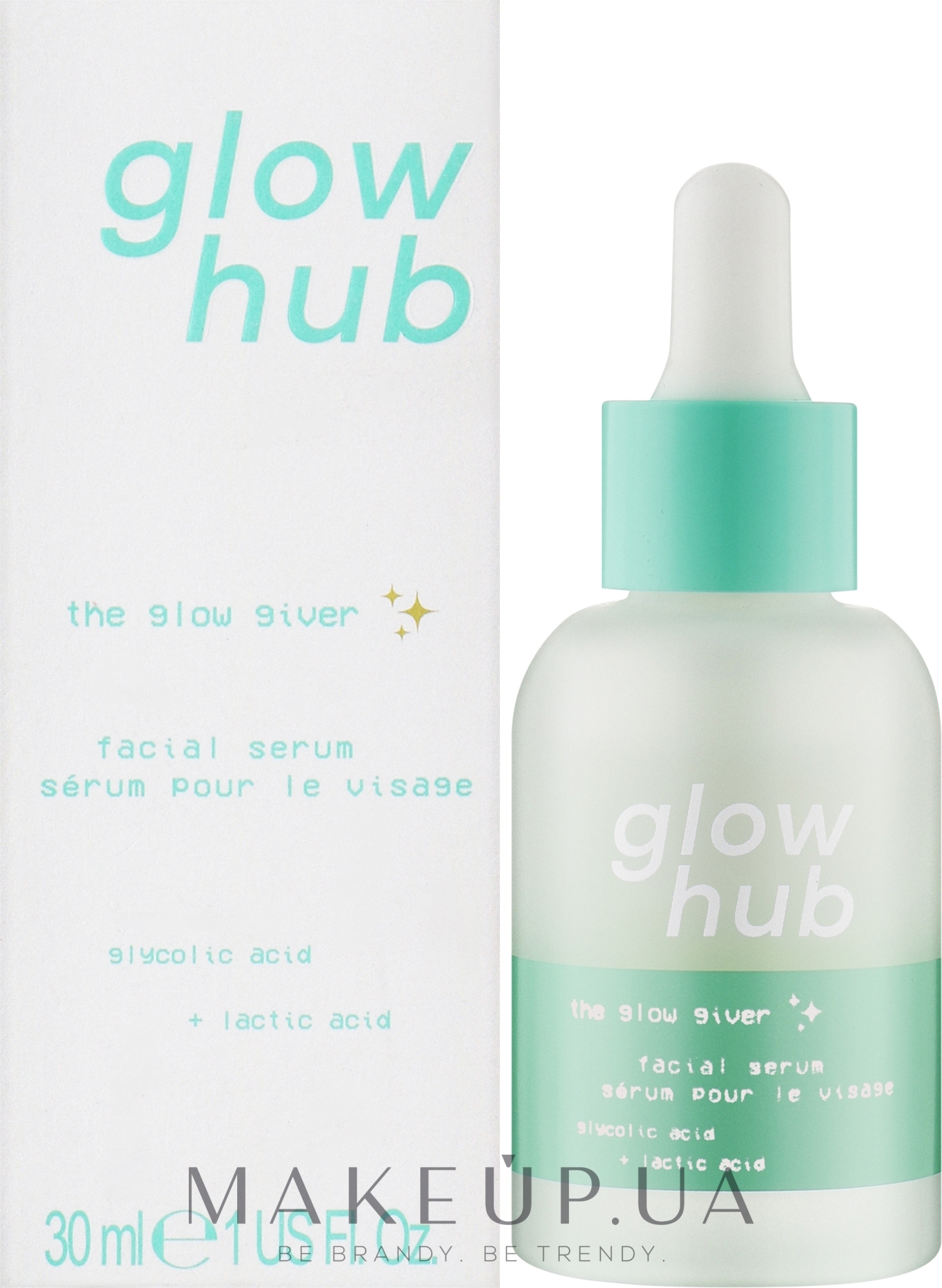 Осветляющая и омолаживающая сыворотка для лица с кислотами - Glow Hub The Glow Giver Facial Serum — фото 30ml