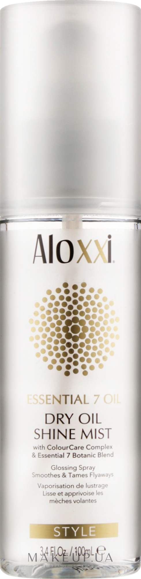 Суха спрей-олія для волосся - Aloxxi Essential 7 Oil Dry Oil Shine Mist — фото 100ml