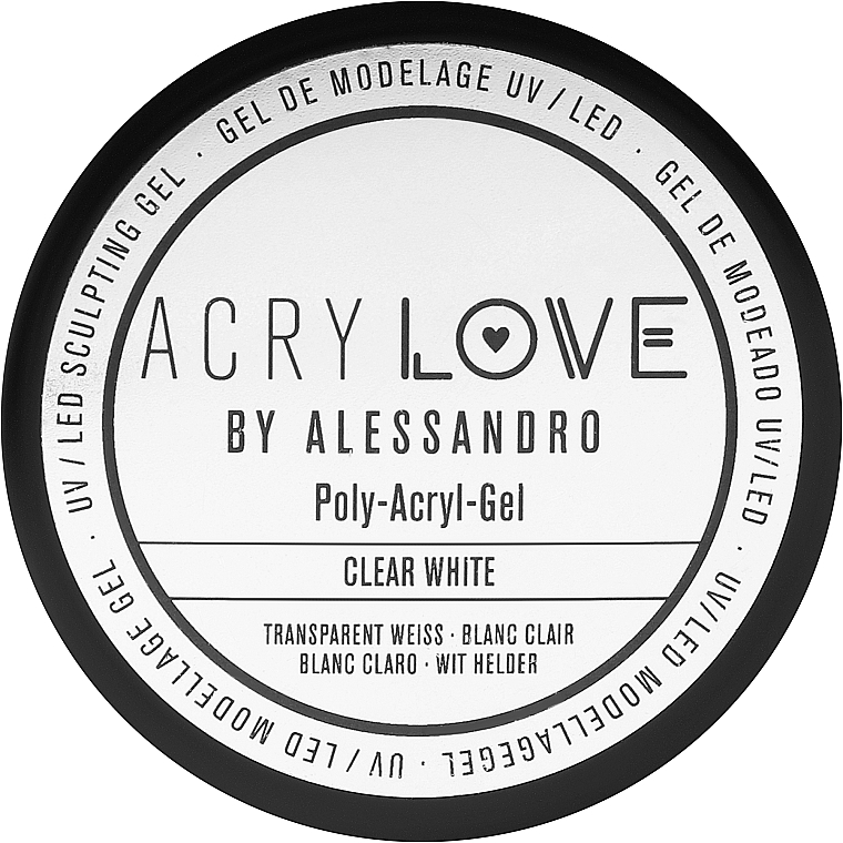 Поліакриловий гель для нігтів - Alessandro International AcryLove Poly-Acryl-Gel Clear White — фото N1