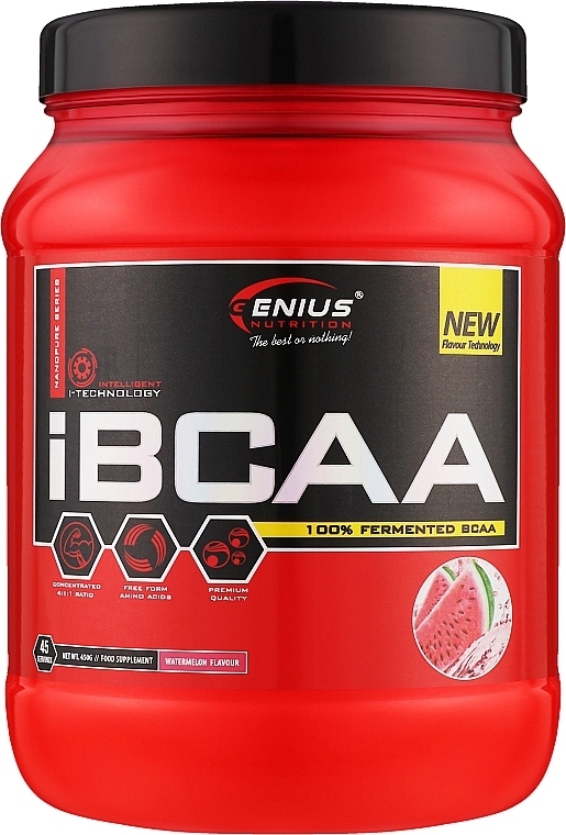 Аминокислоты "iBCAA", арбуз - Genius Nutrition 100% Fermented BCAA Powder Watermelon — фото N1