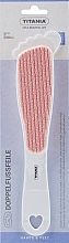 Педикюрная двусторонняя терка с абразивом и пемзой, светло-розовая - Titania — фото N1