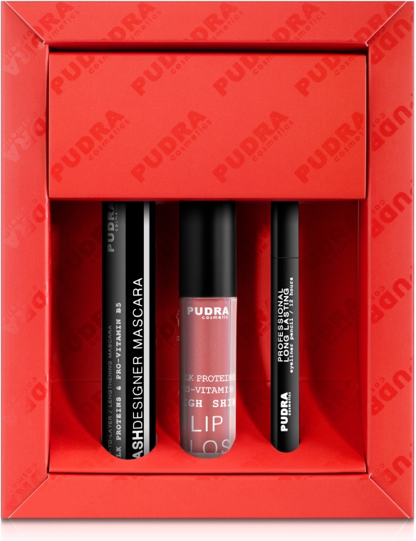 Набір  - Pudra Try It Kit (mascara/10ml + pencil/3ml + gloss/2.5g) — фото N2