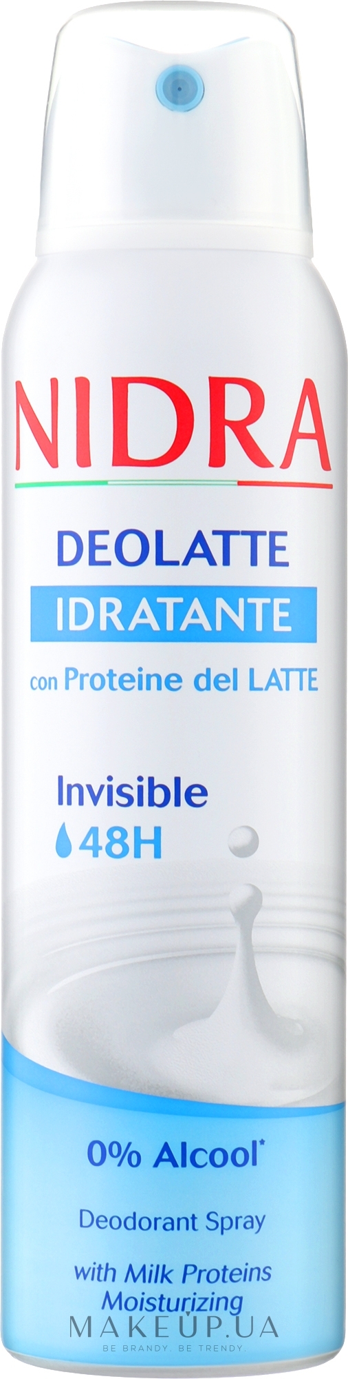 Дезодорант зволожувальний з молочними протеїнами - Nidra Deolatte Idratante 48H Spray — фото 150ml