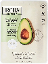 Парфумерія, косметика Тканинна маска для обличчя - Iroha Nature Avocado + Hyaluronic Acid Face Sheet Mask