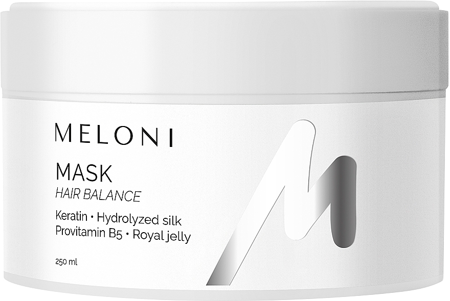 Відновлювальна маска з кератином та гідролізатом шовку - Meloni Hair Balance Mask — фото N1