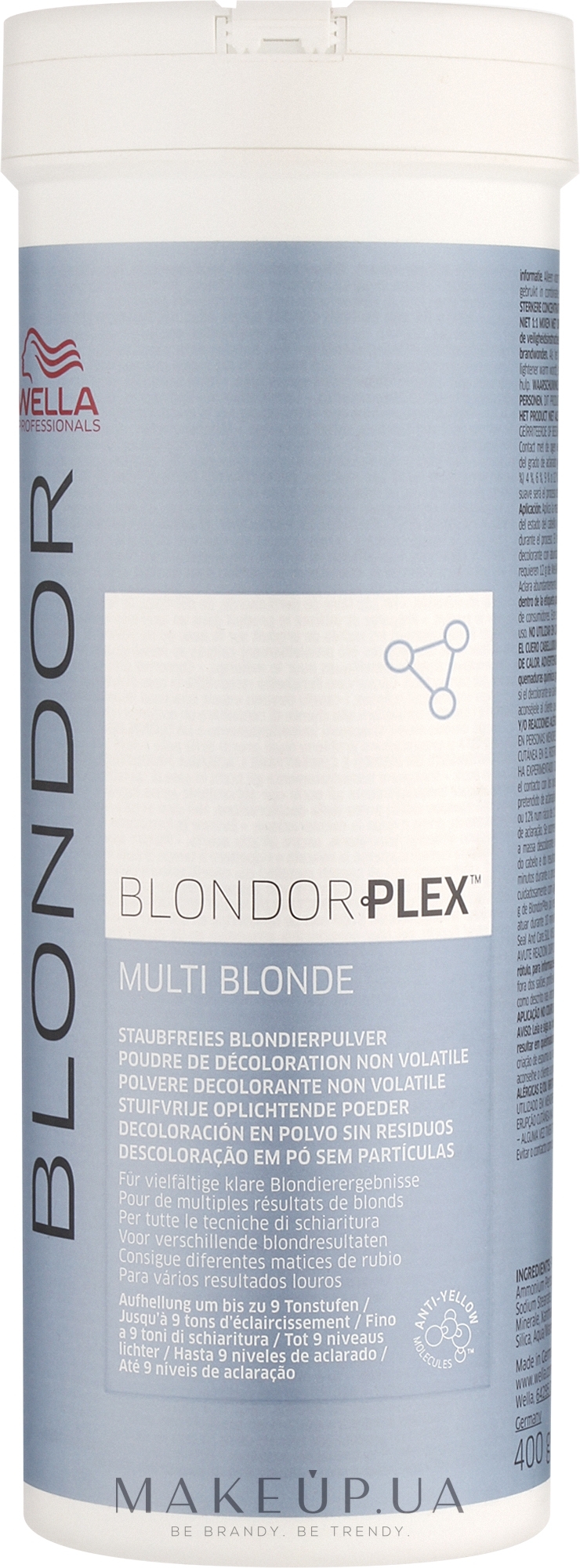 Обесцвечивающая пудра - Wella Professionals BlondorPlex Multi Blonde Lightener — фото 400g