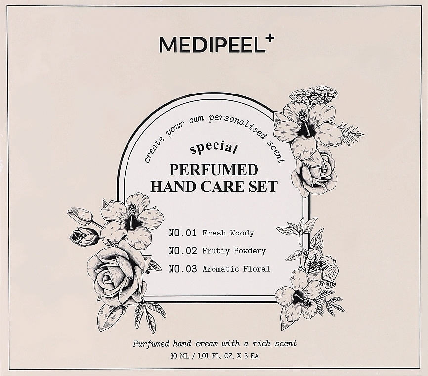 Набір - MEDIPEEL Special Perfumed Hand Care Set (h/cr/30ml*3) — фото N1