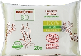 Парфумерія, косметика Органічні вологі серветки для інтимної гігієни - Bocoton Bio