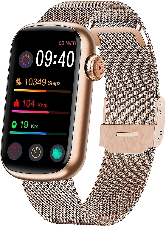 Смарт-часы, розовое золото - Garett Smartwatch Wave RT — фото N1