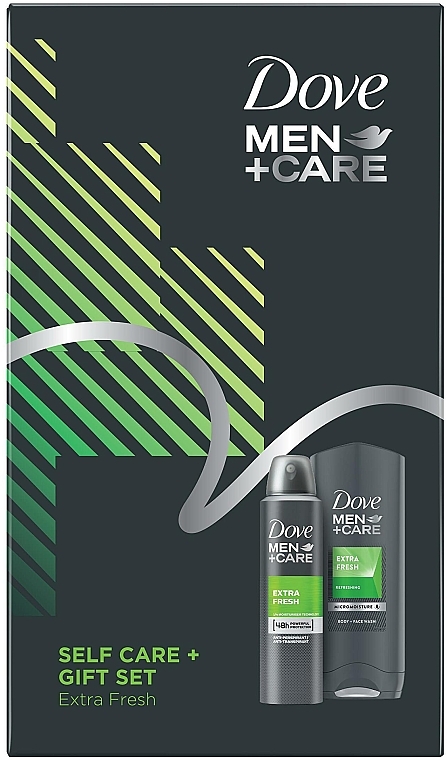 Набор - Dove Men+Care Extra Fresh Care Gift Set (b/f/wash/400ml + deo/150ml) — фото N1