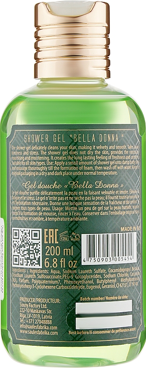 Гель для душа "Белла Донна" - Saules Fabrika Shower Gel — фото N2