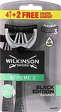 Набор одноразовых станков для бритья, 4+2 шт. - Wilkinson Sword Xtreme 3 Black Edition — фото N1