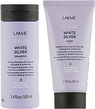 Парфумерія, косметика Набір для волосся - Lakme Teknia White Silver (sh/100ml + mask/50ml)