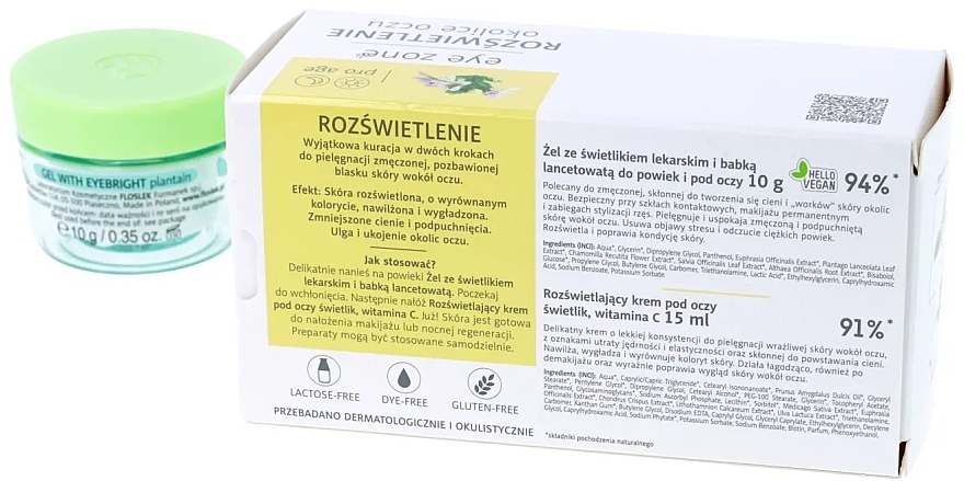 Набор - Floslek Eye Zone (eye/gel/10g + eye/cr/15ml) — фото N2