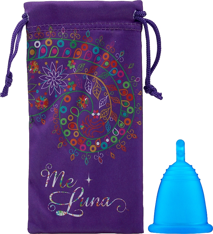 Менструальна чаша з ніжкою, розмір М, блакитна - MeLuna Classic Menstrual Cup — фото N1