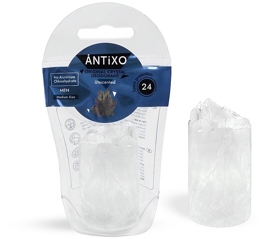 Минеральний дезодорант без запаха для мужчин - Antixo Crystal Deodorant Unscented For Man — фото N2