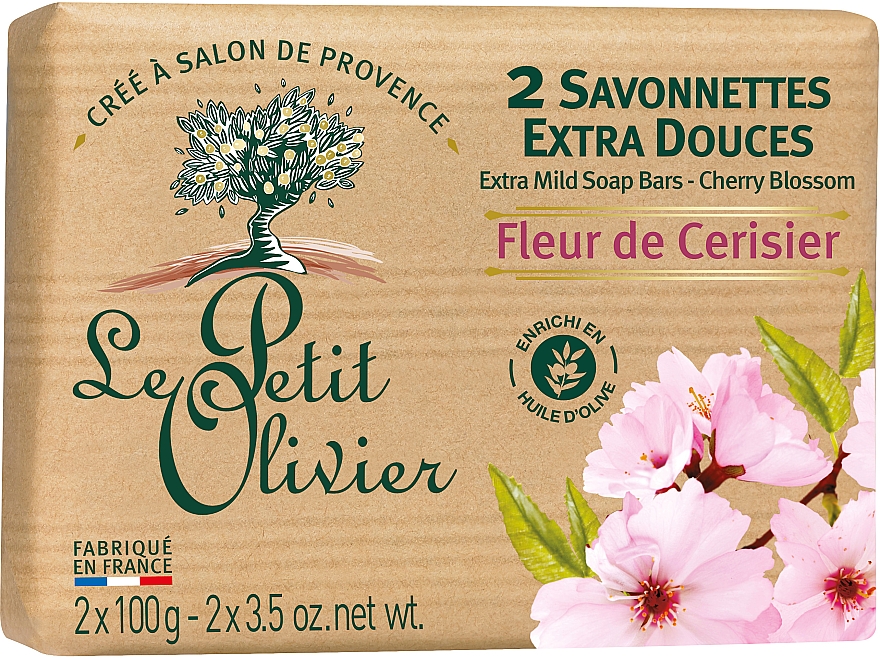 Мыло экстранежное с экстрактом вишневого цвета - Le Petit Olivier Vegetal Oils Soap Cherry Blossom — фото N2