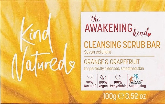 Скраб для тіла "Grapefruit & Orange" - Kind Natured Awaken Body Scrub Bar — фото N1