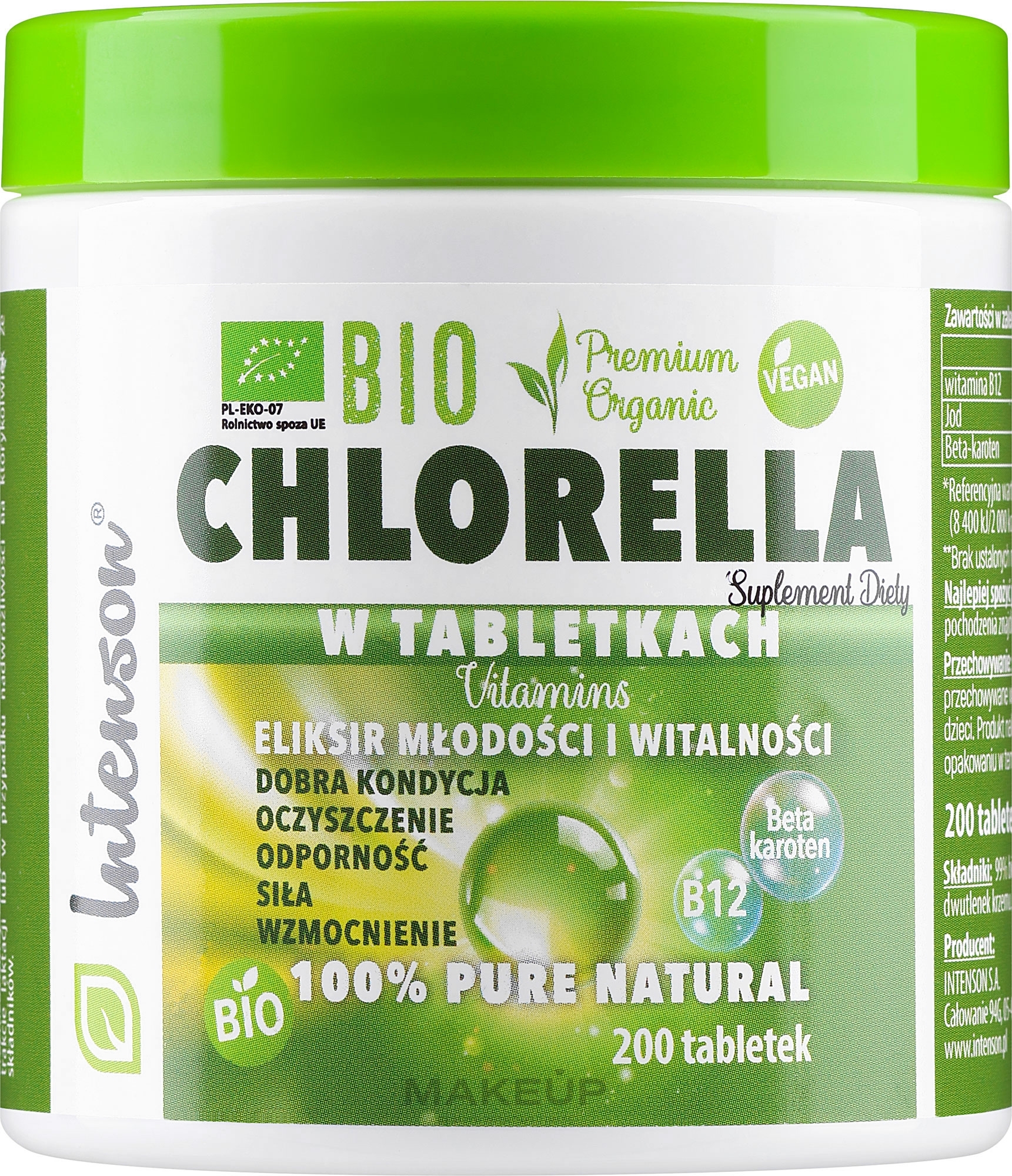 Дієтична добавка "Хлорела", в таблетках - Intenson Bio Chlorella — фото 200шт