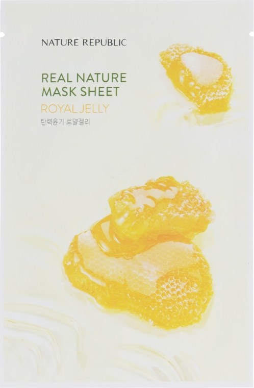 Тканевая маска для лица с экстрактом пчелиного маточного молочка - Nature Republic Real Nature Mask Sheet Royal Jelly — фото N1