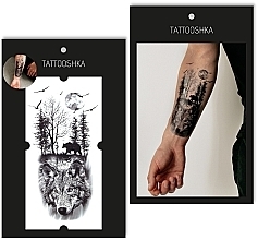 Временное тату "Дикий волк" - Tattooshka — фото N1