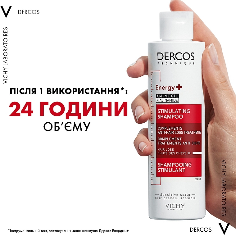 Тонізувальний шампунь для боротьби з випаданням волосся - Vichy Dercos Energy+ Stimulating Shampoo — фото N5