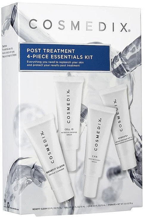 Набір - Cosmedix Post Treatment 4-Piece Essential Starter Kit (f/cr/15ml + f/ser/15ml + f/ser/15ml + f/cleanser/15ml) — фото N1