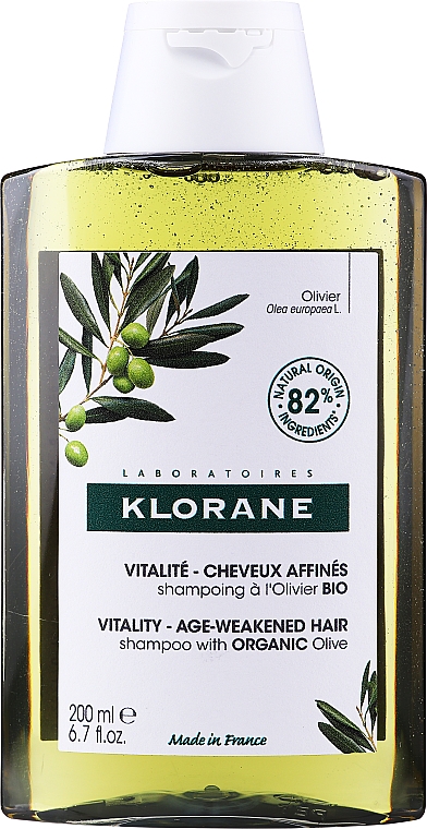 Шампунь для волосся - Klorane Vitality Age-Weakened Organic Olive Hair Shampoo — фото N1