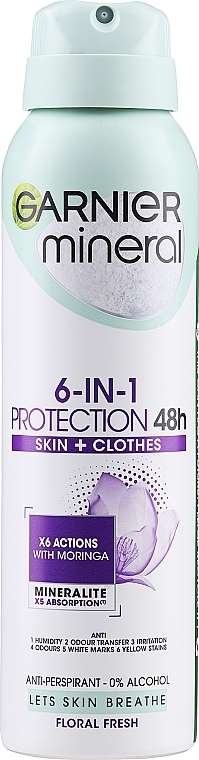 Дезодорант-спрей "Защита. Весенняя свежесть" - Garnier Mineral Protection 6 Floral Fresh Anti-Perspirant — фото N3