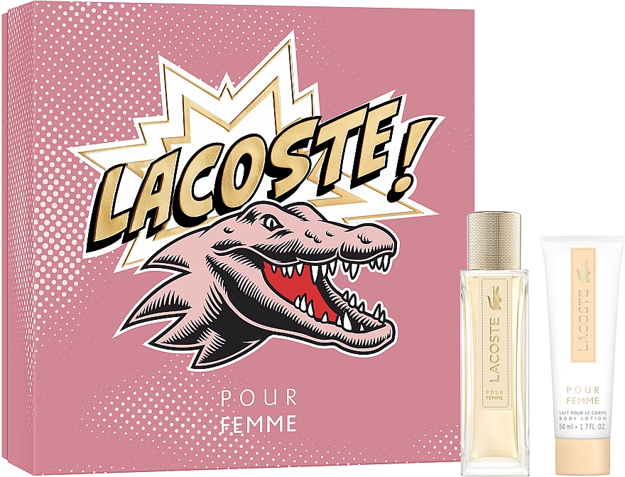 Lacoste Pour Femme Festive Gift Set - Набор (edp/50ml + b/lot/50ml) — фото N1