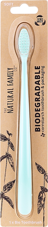 Биоразлагаемая зубная щетка, бирюзовая - The Natural Family Co Biodegradable Toothbrush — фото N1