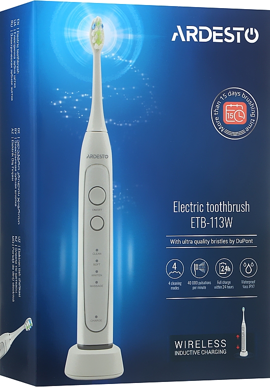 Электрическая зубная щётка, белая, ETB-113W - Ardesto  — фото N3
