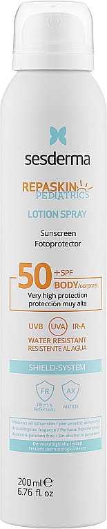 Солнцезащитный спрей для детей - SesDerma Laboratories Repaskin Pediatrics Body Lotion Spray SPF50+ — фото N1