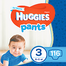 Парфумерія, косметика Трусики-підгузки Pants 3 Mega Boy (6-11 кг), 116 шт. - Huggies