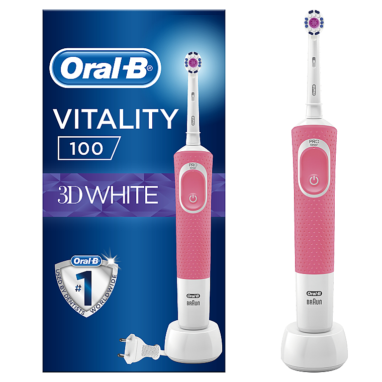 Электрическая зубная щетка, розовая - Oral-B Vitality 100 D100.413.1 PRO 3D