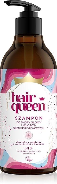 Шампунь для волосся середньої пористості - Hair Queen Shampoo — фото N1